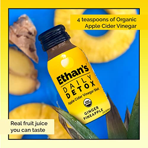 Ethan’s Daily Detox Shot, Ginger Pineapple Flavor, ACV Supplemen...