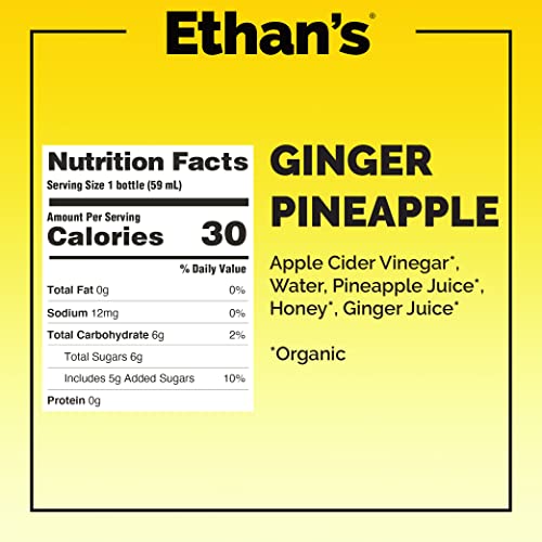 Ethan’s Daily Detox Shot, Ginger Pineapple Flavor, ACV Supplemen...