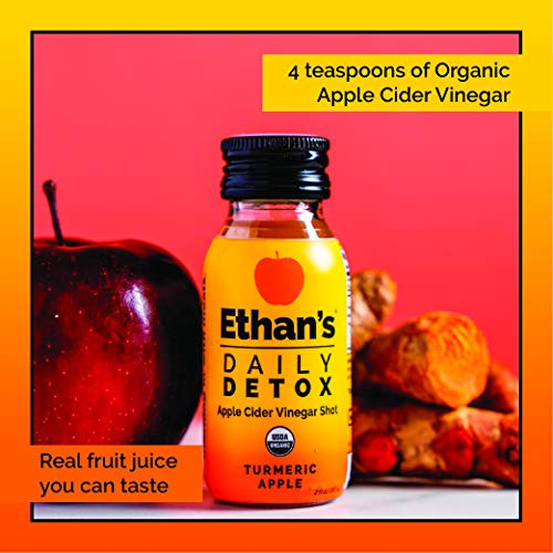 Ethan’S Daily Detox Shot, Turmeric Apple Flavor, Acv Supplement,