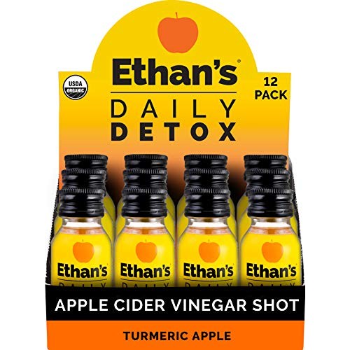 Ethan’S Daily Detox Shot, Turmeric Apple Flavor, Acv Supplement,