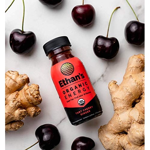 Ethan’S Organic Energy Drink, Tart Cherry Ginger Flavor, Vegan,