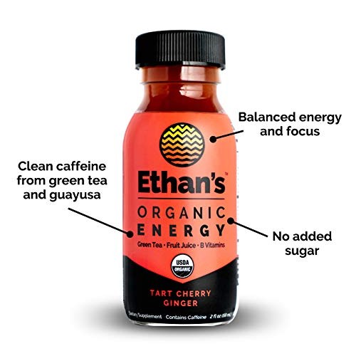 Ethan’S Organic Energy Drink, Tart Cherry Ginger Flavor, Vegan,