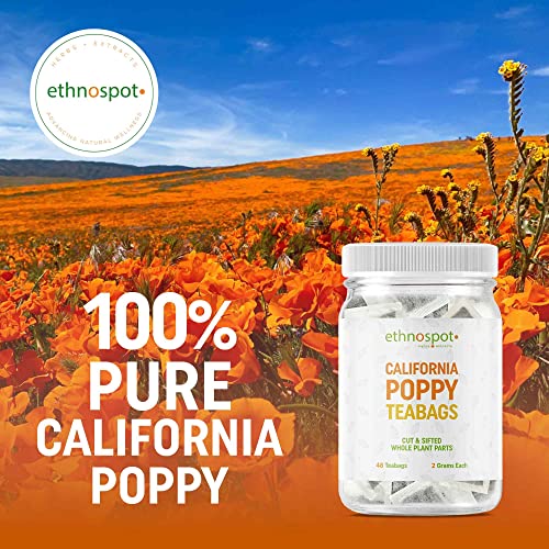 California Poppy Tea - Pure California Poppy Teabags - 100% Natu...