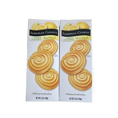 European Cookies Lemon Flavored Shortbread Cookies Two Boxes