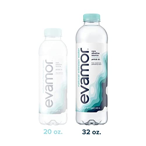 Evamor Natural Alkaline Artesian Water, 32-oz Bottles Pack of 6