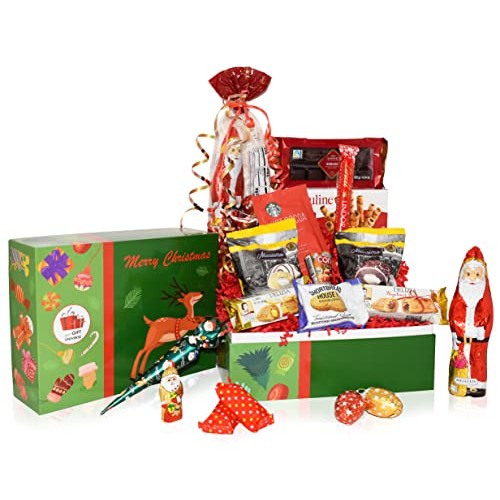Christmas Chocolate &Amp; Snacks Variety New Year Gift Box Basket -G