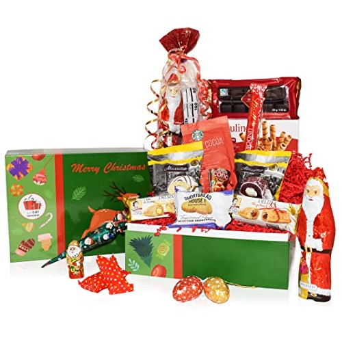 Christmas Chocolate &Amp; Snacks Variety New Year Gift Box Basket -G