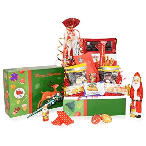 Christmas Chocolate &Amp; Snacks Variety New Year Gift Box Basket -G