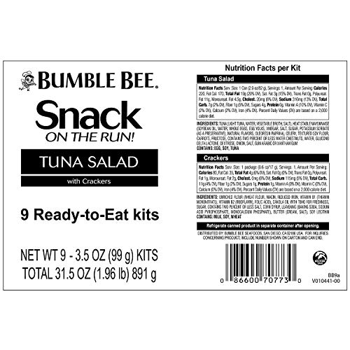 Evaxo Bumble Bee Tuna Salad Snack On The Run Kit 3.5 Oz., 9 Ct.