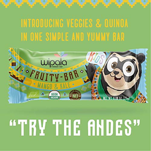 Wipala KIDS Organic Fruit Bars, Mango & Kale, Vegan, Non-GMO, He...
