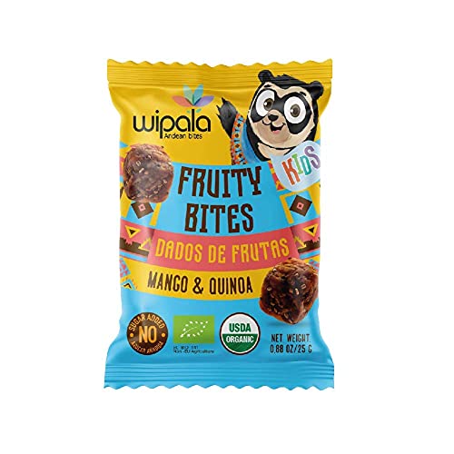 Wipala KIDS Organic Fruity BITES, Mango, Quinoa & Banana. Dairy ...