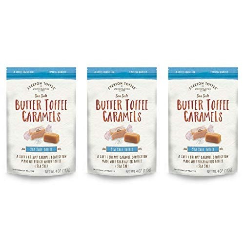 Everton Toffee Butter Toffee Caramels, Sea Salt Flavor 4 Oz. Ba