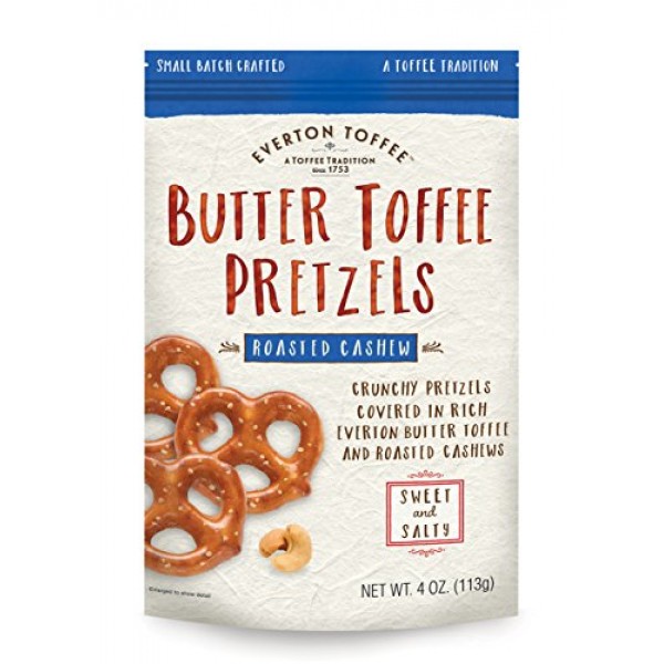 Everton Toffee Butter Toffee Pretzels, Roasted Cashew Flavor 4 ...