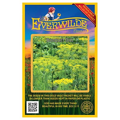 Everwilde Farms - 2000 Bouquet Dill Herb Seeds - Gold Vault Jumb...