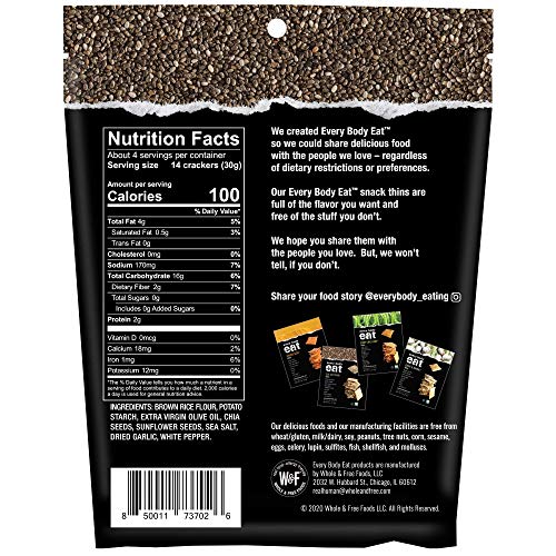 Every Body Eat Snack Thins, Sea Salt And Chia Seeds Flavor, Vega