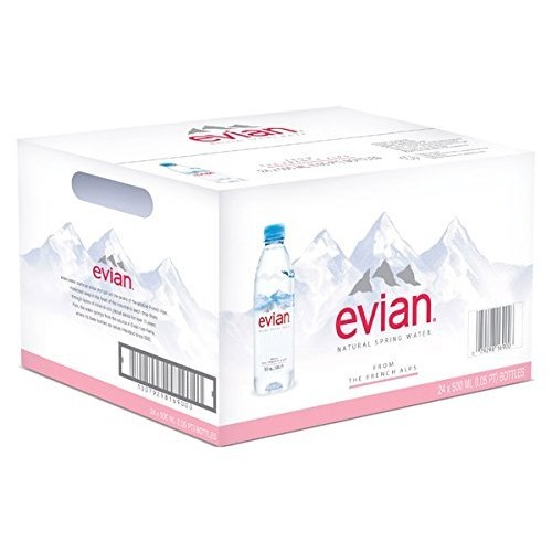 Evian Lop Natural Spring Water Individual 500 Ml 16.9 Oz. Bott