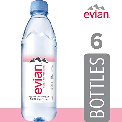 Evian Natural Spring Water One Case Of 12 Individual Bottles, E