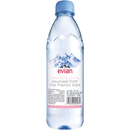 Evian Natural Spring Water One Case Of 12 Individual Bottles, E