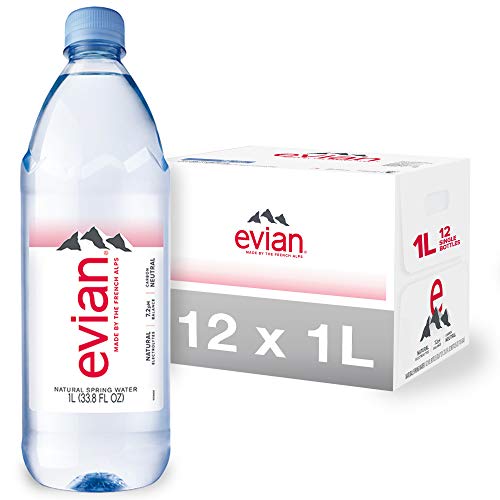 Evian Natural Spring Water One Case Of 12 Individual Bottles, E