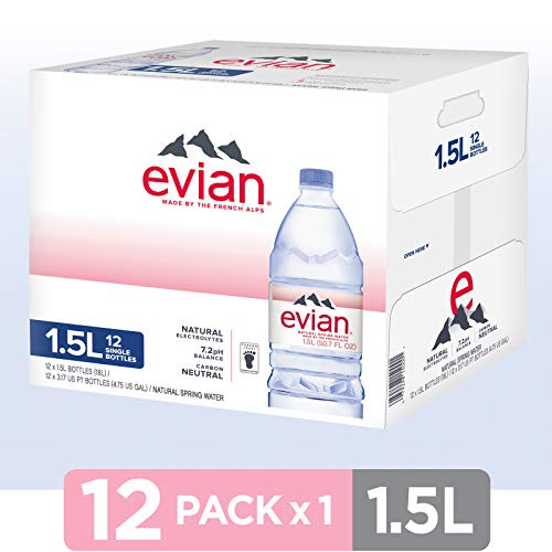 Evian Natural Spring Water 1.5 Liter Pack Of 12, Naturally Fil