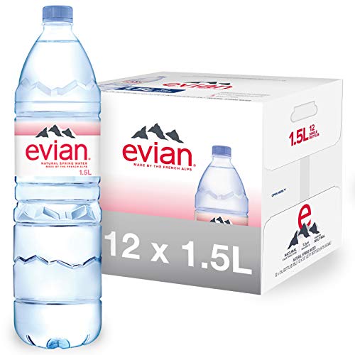 Evian Natural Spring Water 1.5 Liter Pack Of 12, Naturally Fil