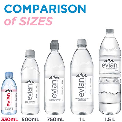 Evian Natural Spring Water 330 Ml/11.2 Fl Oz Pack Of 24 Mini-B