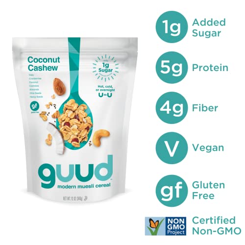 Evoke Muesli, 5 Flavor Variety Pack, Low Sugar, Non Gmo, Vegan,