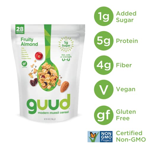 GUUD Fruity Almond Muesli Cereal, 40 Ounce, Gluten Free, Oats, R...