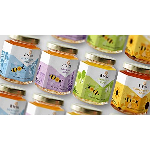Evva Honey - Pure Honey In A Glass Jar - Natural Hon