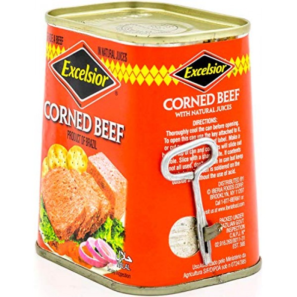 EXCELSIOR Corned Beef, 12 oz, Halal, Grade A Corned Beef In Natu...