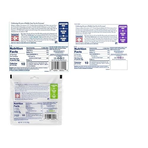 Big League Chew 3 Pack Variety 2.12 oz Bags - Original Bubble Gu...