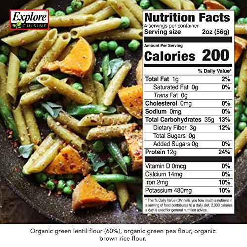 Explore Cuisine Pasta Green Lentil Penne Pack Of 6