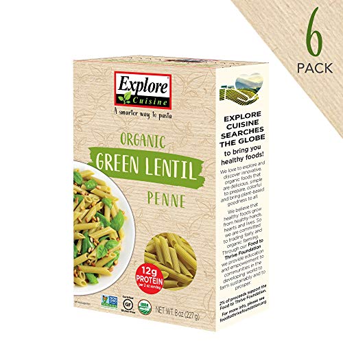 Explore Cuisine Pasta Green Lentil Penne Pack Of 6