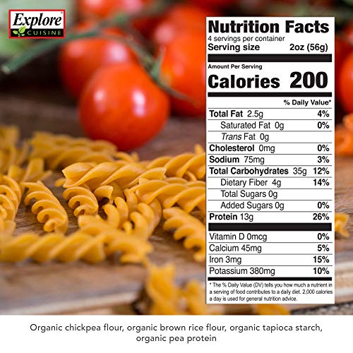 Explore Cuisine Organic Chickpea Fusilli 6 Pack - 8 Oz - High Explore Cuisine Organic Chickpea Fusilli 6 Pack - 8 Oz - High