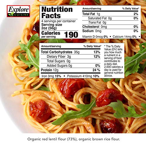 Explore Cuisine Organic Red Lentil Spaghetti 6 Pack - High Pro