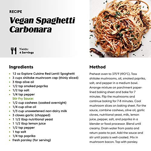 Explore Cuisine Organic Red Lentil Spaghetti - 8 Oz -High In Pla