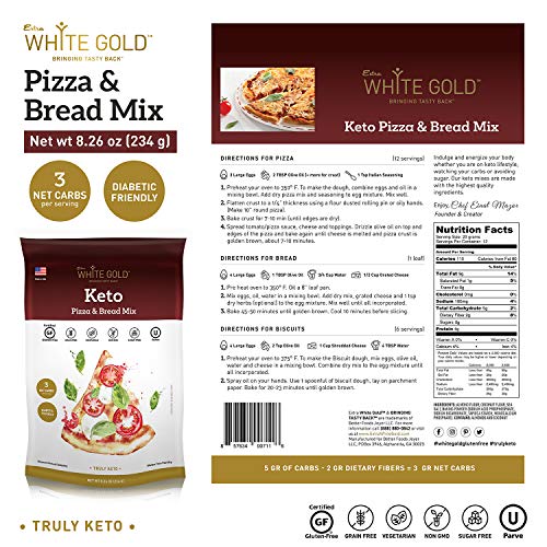 Extra White Gold Keto Pizza Crust Mix And Keto Bread Mix - Low C