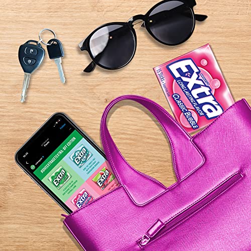 3 Pack EXTRA Classic Bubble Sugar Free Chewing Gum Travel Acce...