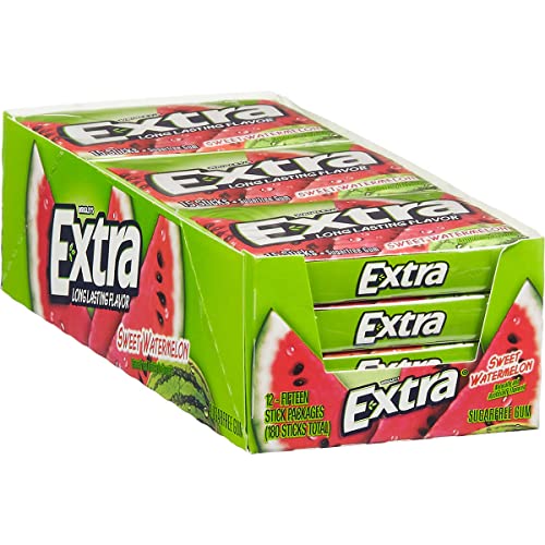 Extra Chewing Gum, Sweet Watermelon Sugarfree, 12 Ounce Pack Of...