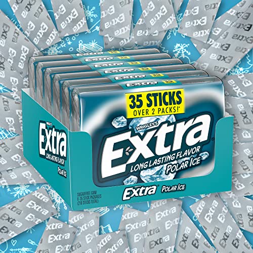 EXTRA Polar Ice Sugarfree Chewing Gum, 35-stick Packs Pack of 6