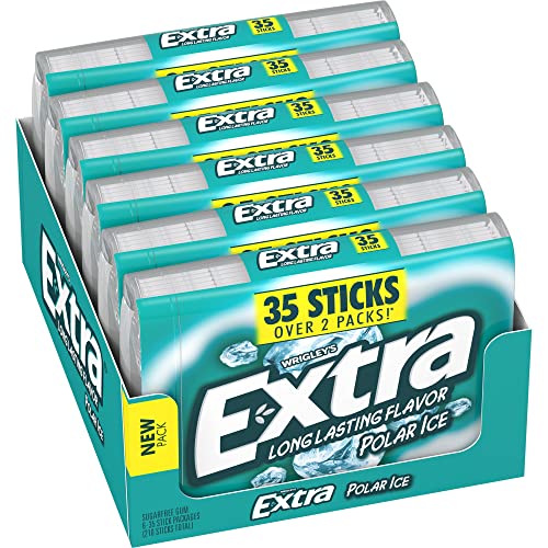 EXTRA Polar Ice Sugarfree Chewing Gum, 35-stick Packs Pack of 6