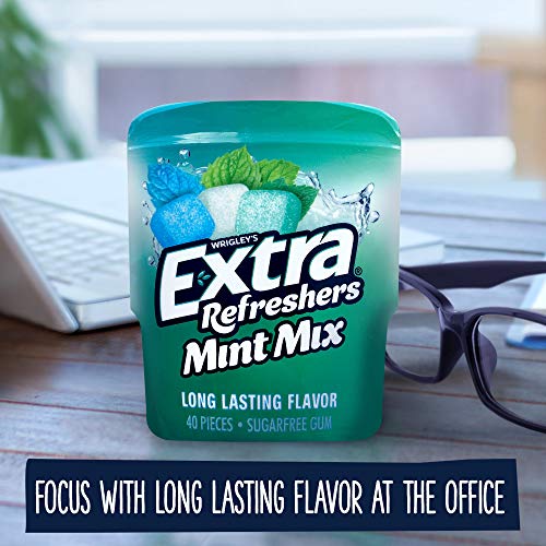 EXTRA Refreshers Mint Mix Gum, 3.21-Ounce 40-Piece Bottle Pack ...
