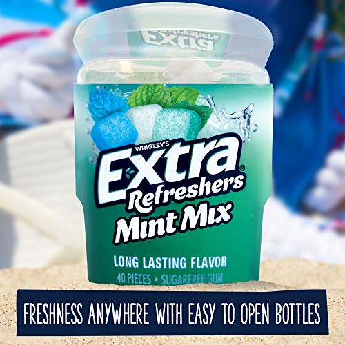 EXTRA Refreshers Mint Mix Gum, 3.21-Ounce 40-Piece Bottle Pack ...
