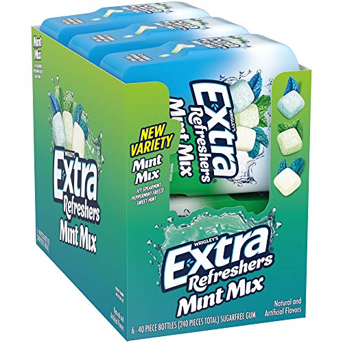 EXTRA Refreshers Mint Mix Gum, 3.21-Ounce 40-Piece Bottle Pack ...