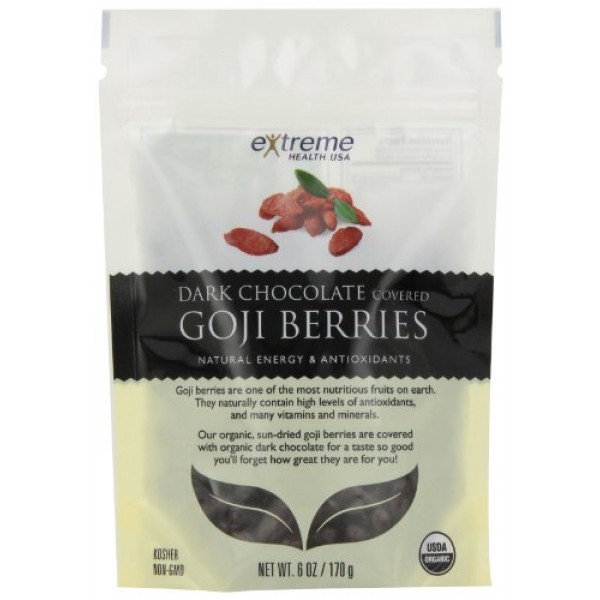 Extreme Health Usa Goji Berries, Dark Chocolate, 6-Oz Pouch Pac