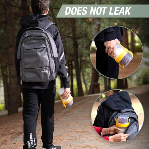 EYNEL 4 Pack On The Go 22 oz Breakfast Cups with Lids and Spoon,...