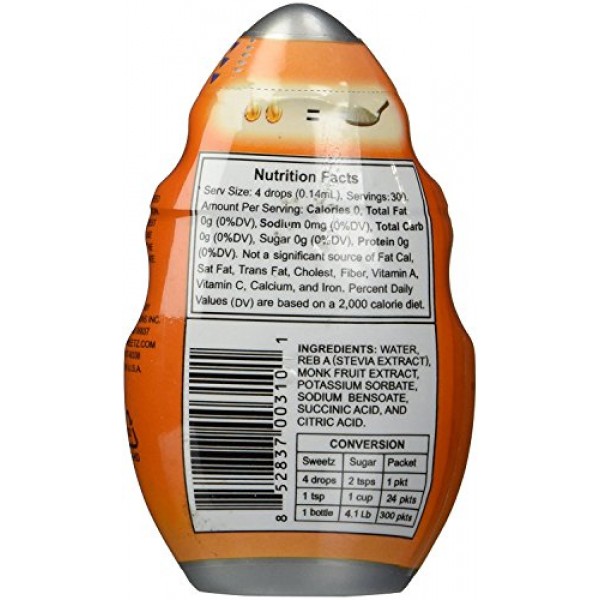 EZ-Sweetz Stevia & Monk Fruit 1.36oz - Liquid Sweetener 300 Ser...