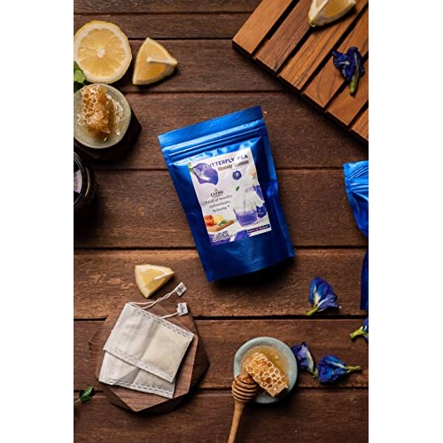 Butterfly Pea Flower Honey Lemon Hot Tea 25 Bags For Hot Tea Mix...