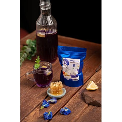 Butterfly Pea Flower Honey Lemon Hot Tea 25 Bags For Hot Tea Mix...