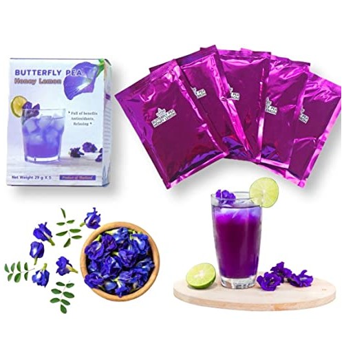 Honey Lemon Butterfly Pea Tea Mix Instant Tea Powder 50gram 5 S...